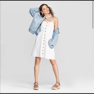 Universal thread white button front dress